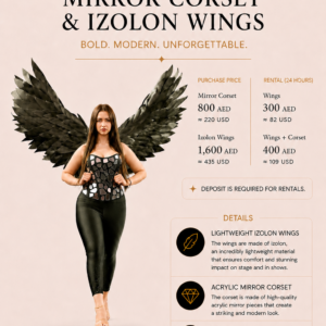 Mirror Corset & Izolon Wings rental by Nadia Art