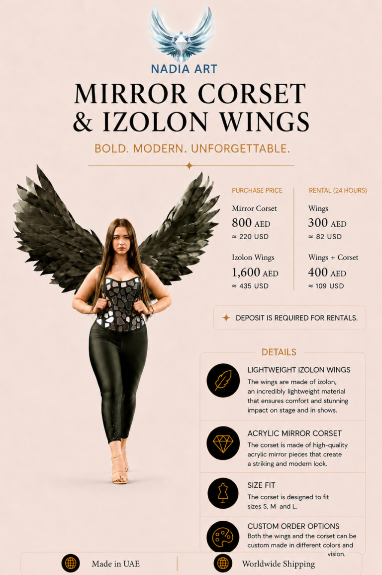 Mirror Corset & Izolon Wings rental by Nadia Art