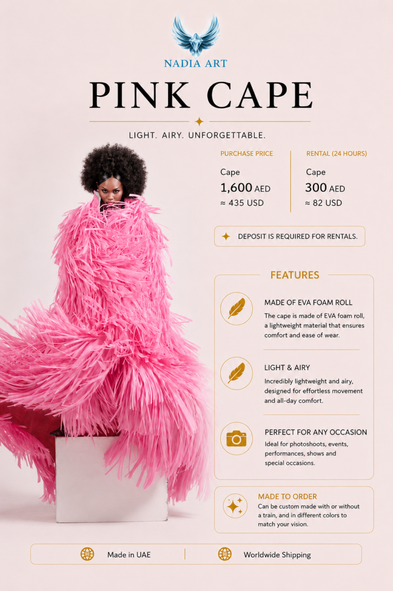 Pink Cape rental by Nadia Art