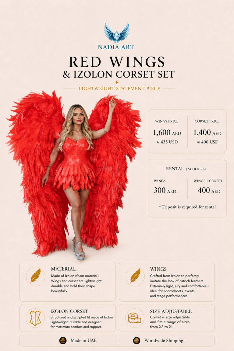 Red Wings & Izolon Corset Set rental by Nadia Art