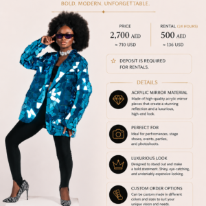 Mirror Jacket rental by Nadia Art