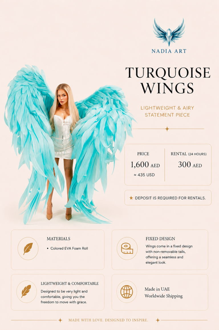 Turquoise Wings rental by Nadia Art